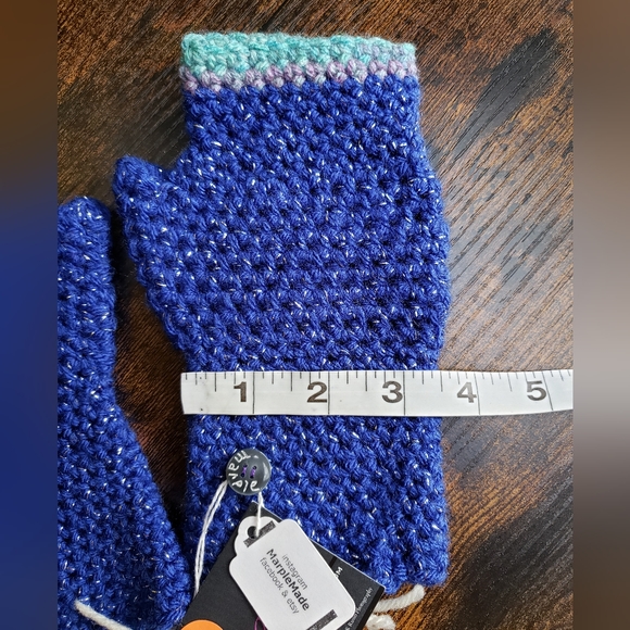 NWT* Handmade Fingerless gloves💜 super soft acrylic yarn, MarpleMade Designs, - Picture 6 of 7